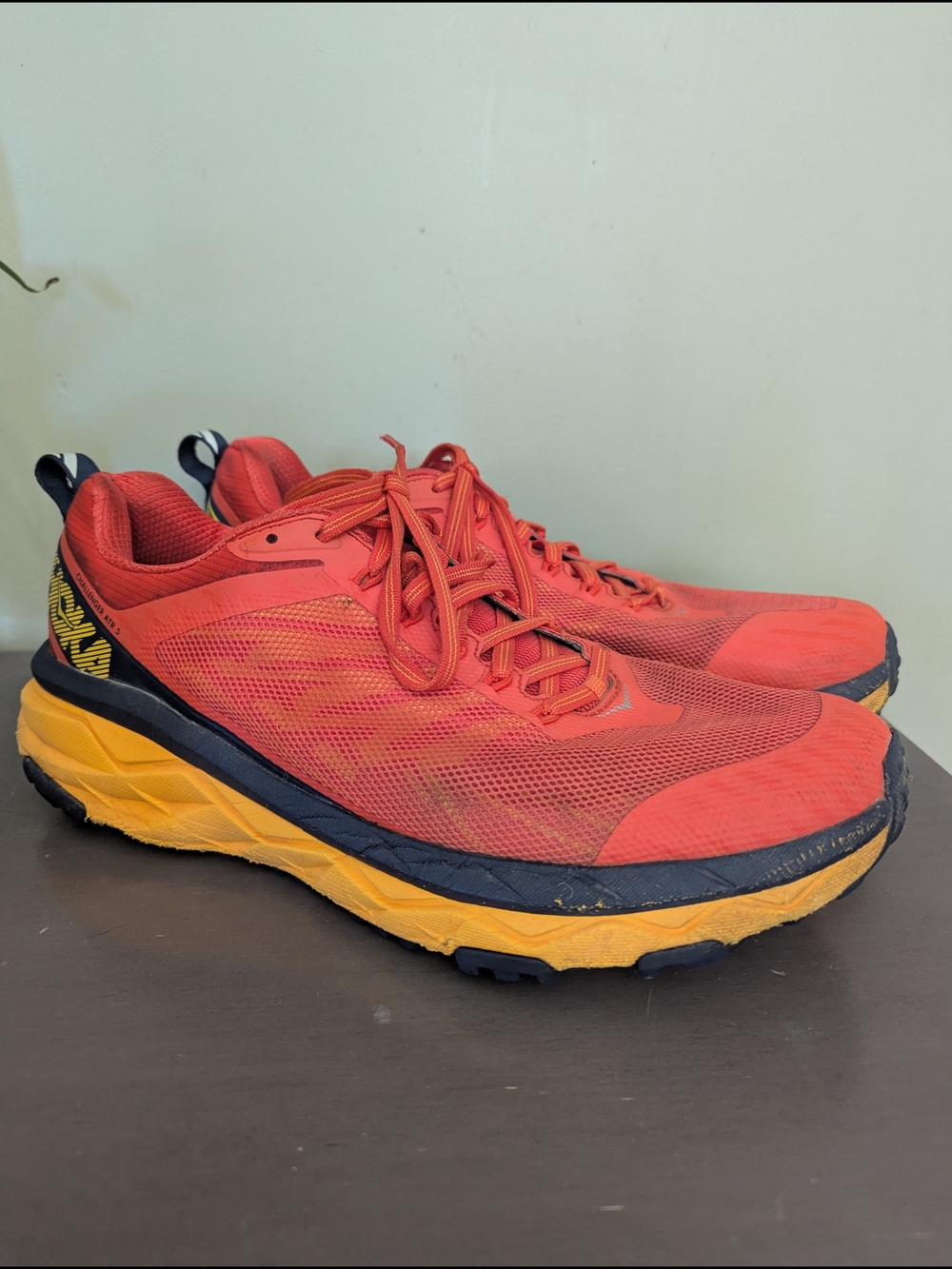 Hoka Challenger Men's  ATR 5 Red and Yellow Running Trail Shoes